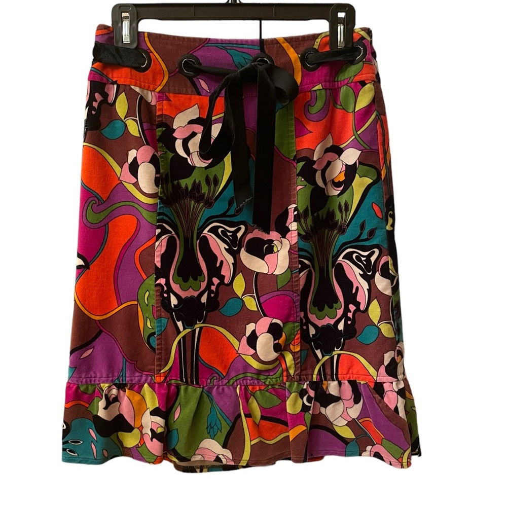 Nanette Lepore brushed cotton floral skirt size 4